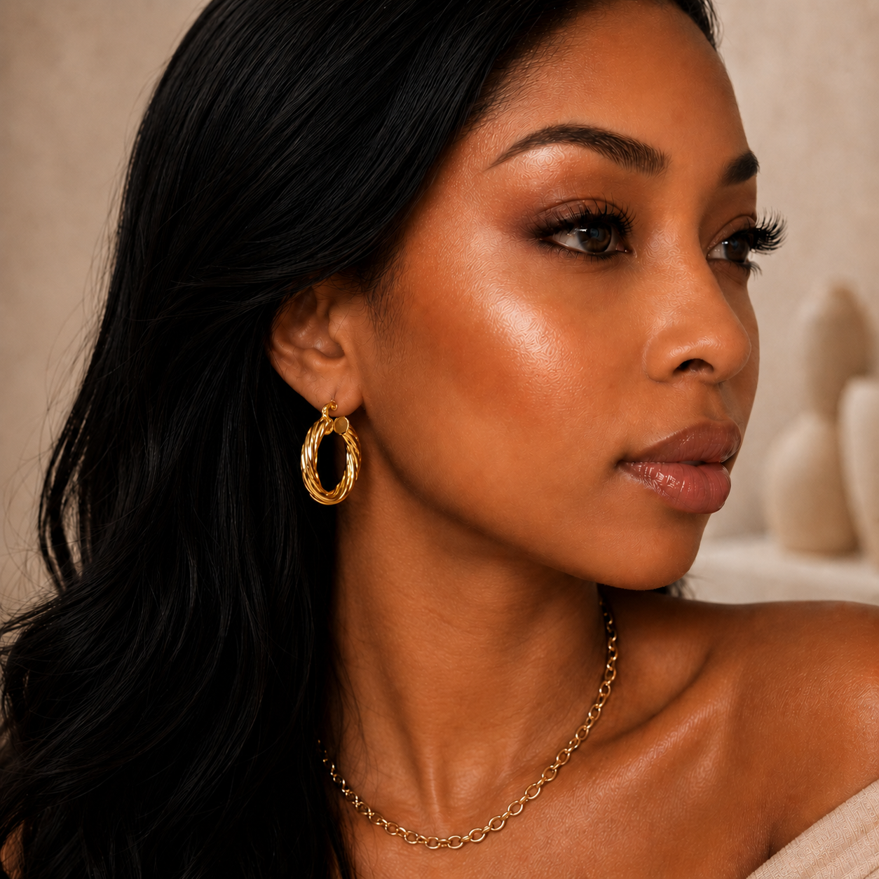 Melia Gold Plated Hoop Earrings