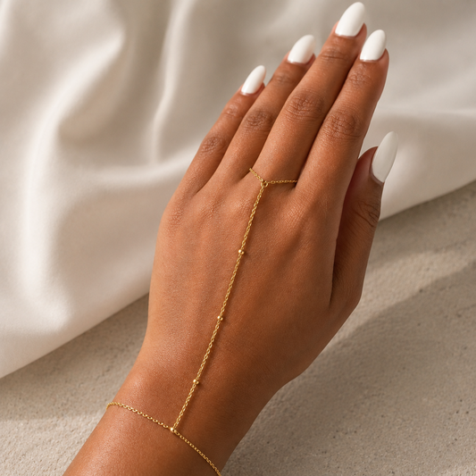 Reese 18k Gold Filled Hand Chain Bracelet