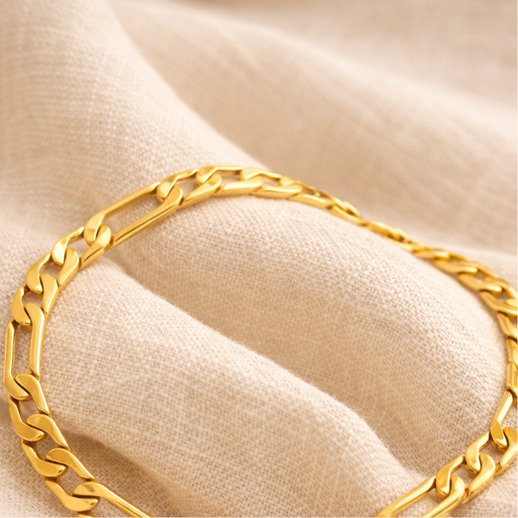 Figaro Link Gold Filled Anklet (Flat)-5mm
