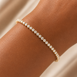 Diamond Dew Tennis 18k Gold Filled Bracelet