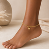 Initial Diamond Cut Curb Link Gold Filled Anklet