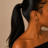 Jolie Heart Chain Gold Plated Earrings