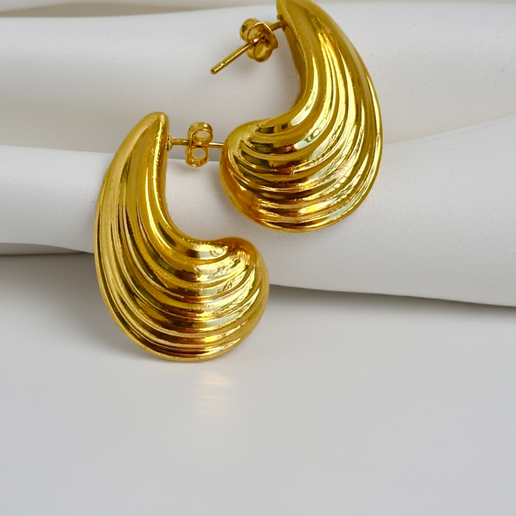 Ivy Teardrop Gold Plated Earrings