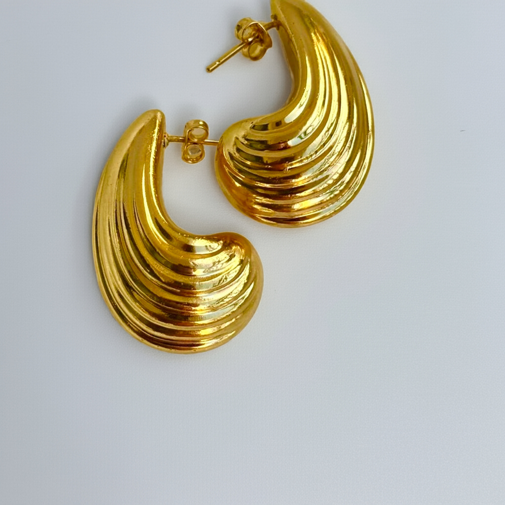 Ivy Teardrop Gold Plated Earrings