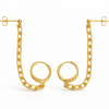 Destiny Two Hole Chain Gold Plated Earrings