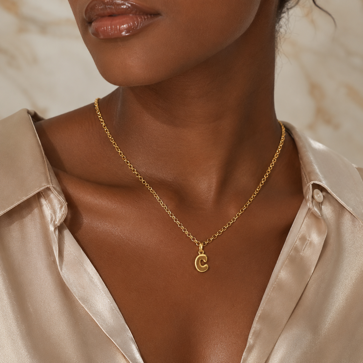 Signature Initial Pendant 18K Gold Filled Necklace