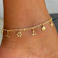 Luna Curb Link Charms Anklet