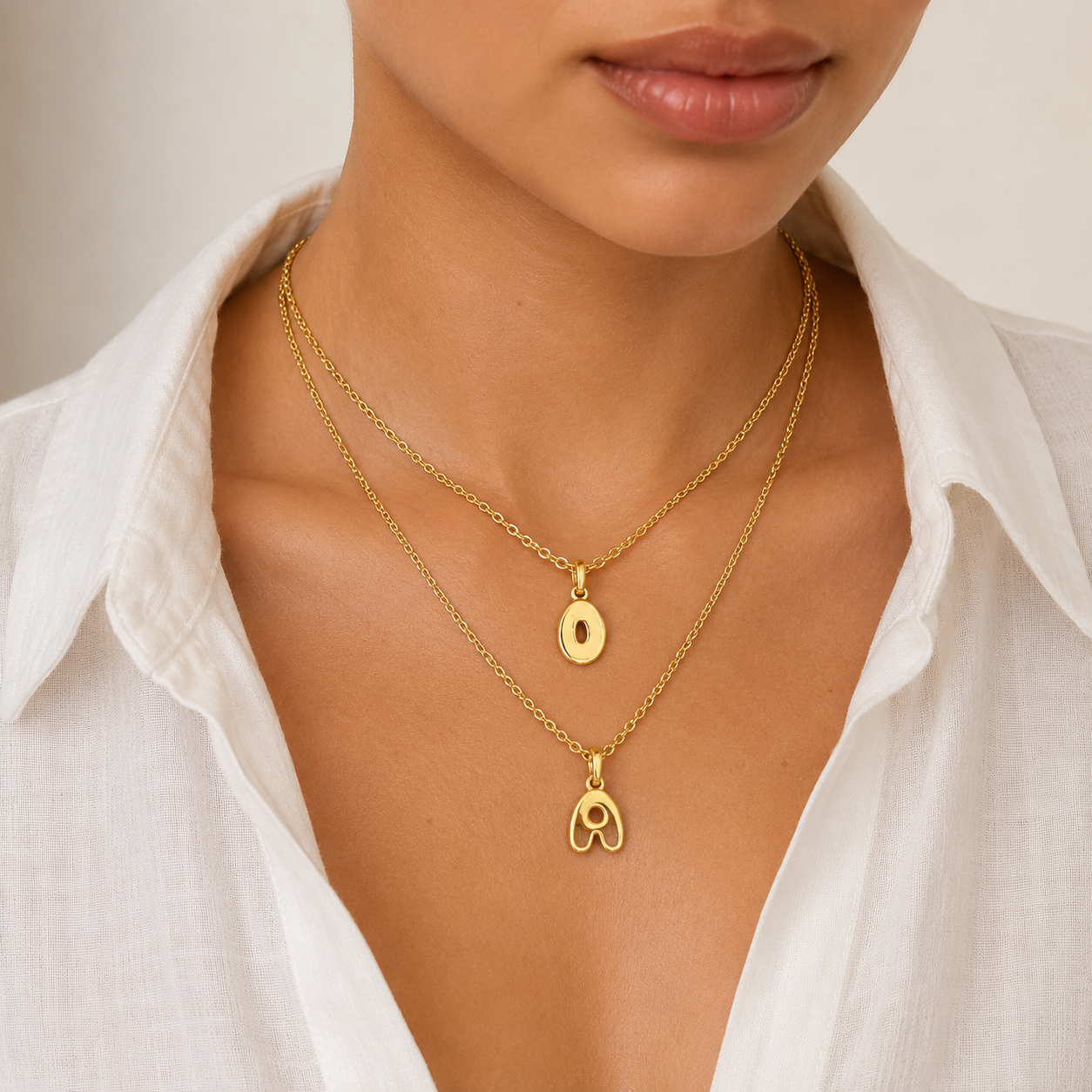 Signature Initial Pendant 18K Gold Filled Necklace