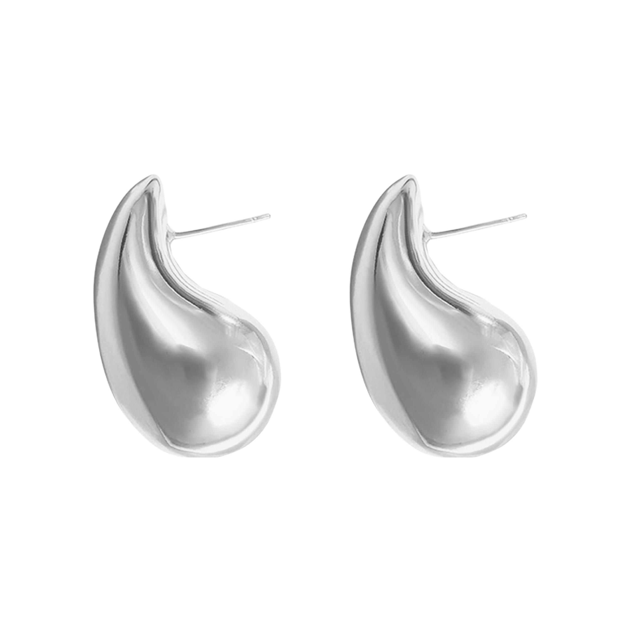 Torie Chunky Teardrop Silver Earrings
