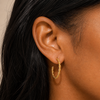 Ariel Rope Half Gold Plated Hoop Earrings