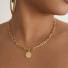 Zodiac 18k Gold Filled Paper Clip Pendant Necklace