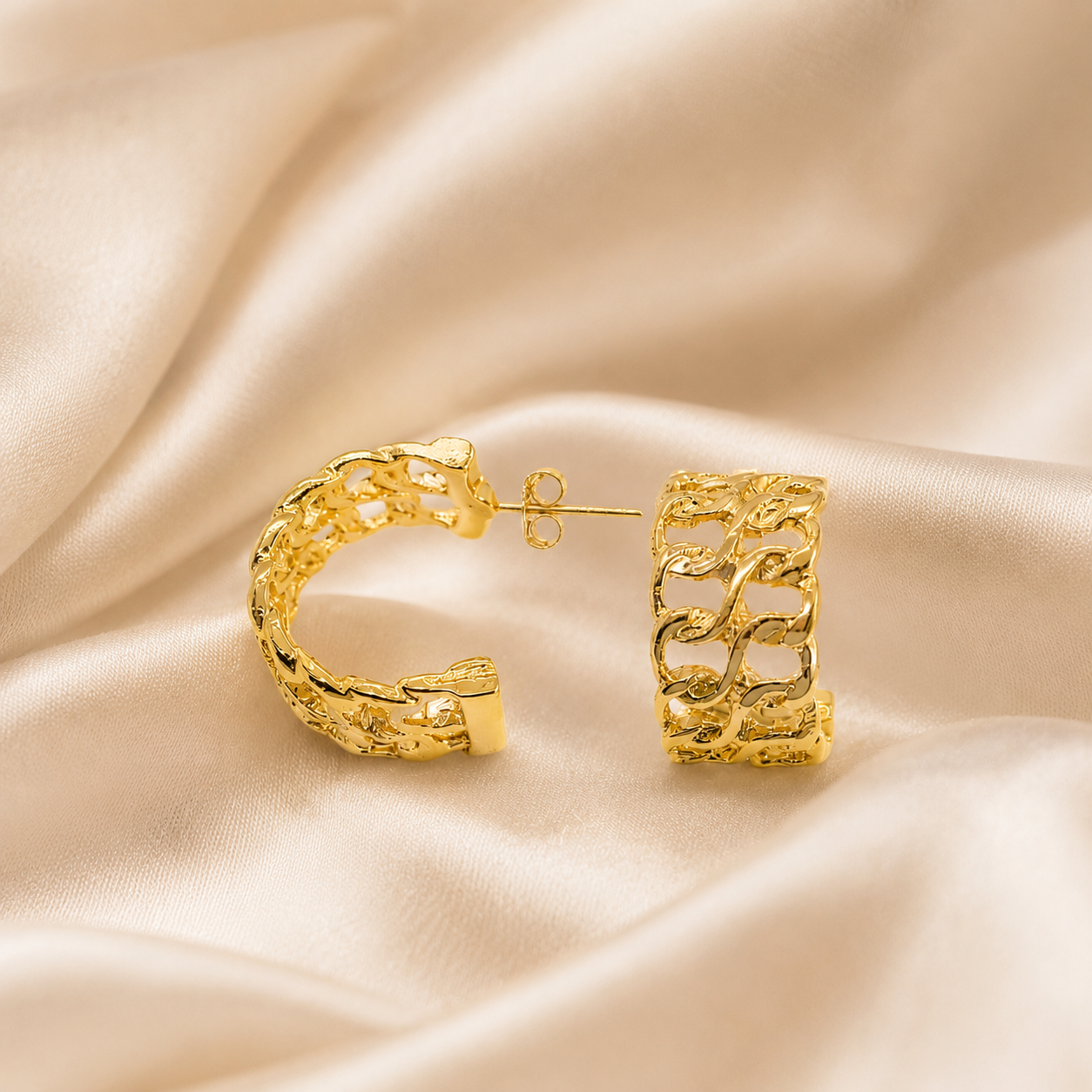 Tasia Half Hoop Gold Plated Earrings