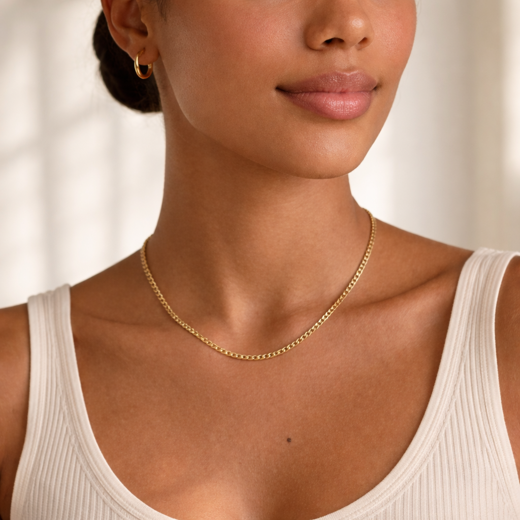 Curb Link 18k Gold Filled Chain