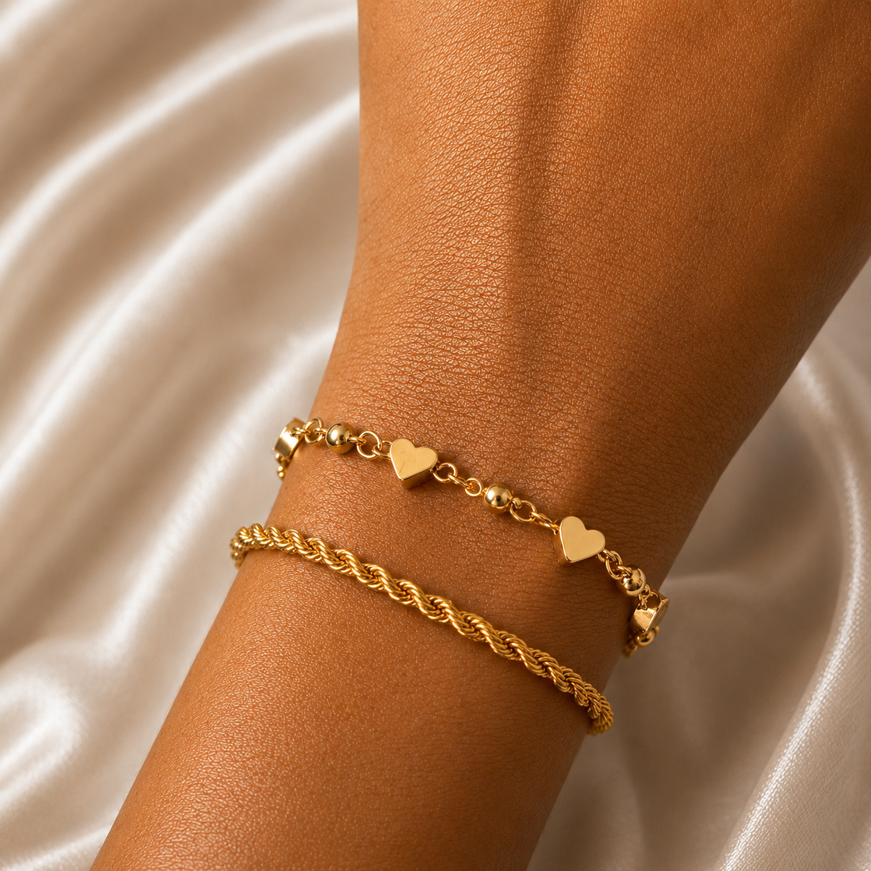 Forever Heart Link 18k Gold Filled  Bracelet