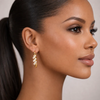 Emery Crystal Hoops Gold Plated Earrings