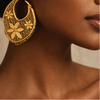Isla Gold Plated Floral Hoop Earrings