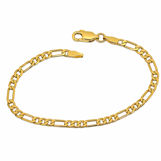 Figaro Link 18k Gold Filled Bracelet