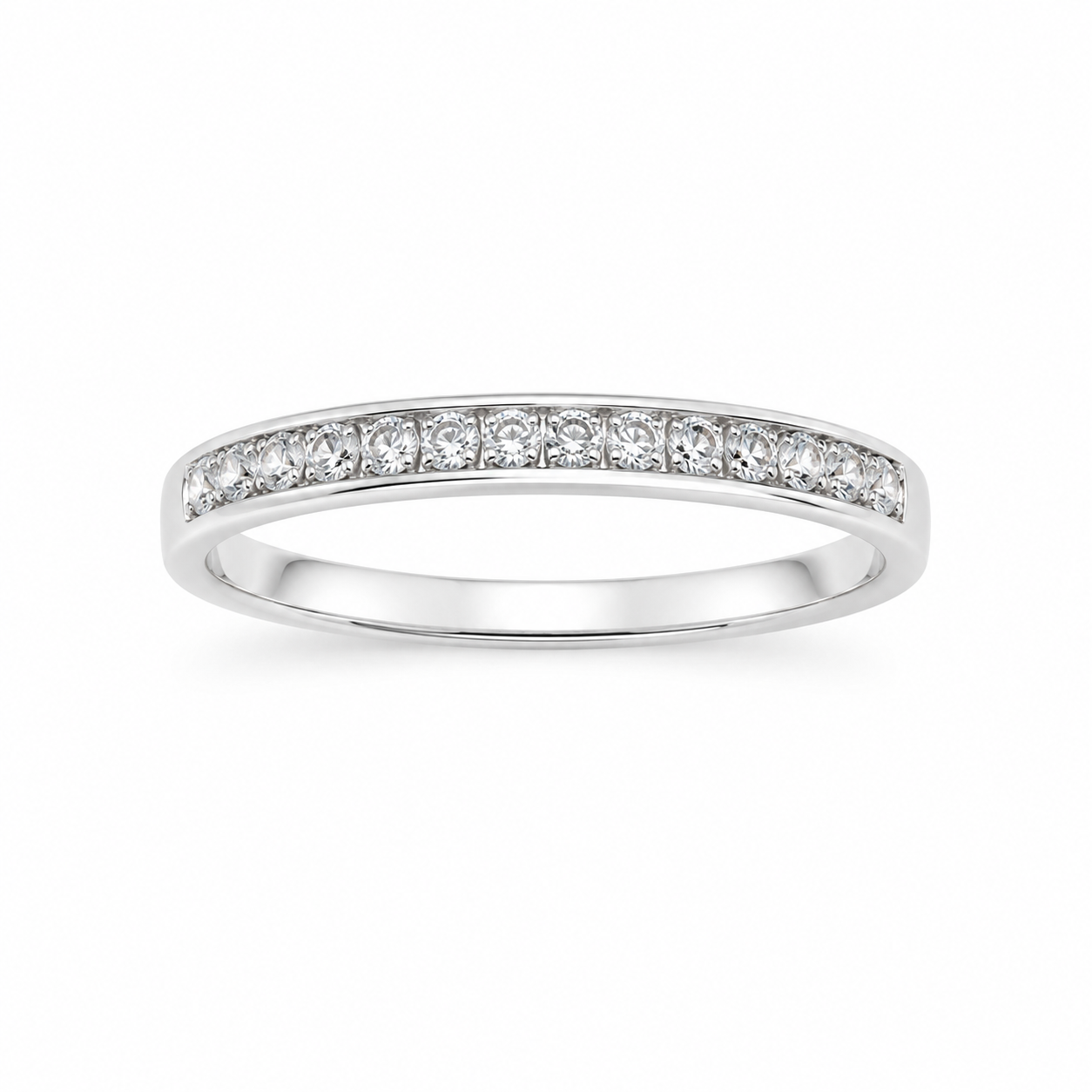 Toni CZ Band Sterling Silver Ring