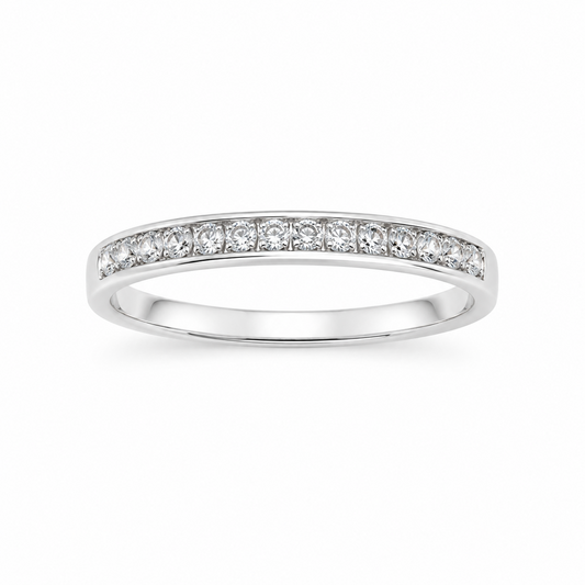 Toni CZ Band Sterling Silver Ring