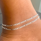 Figaro Link Anklet-925 Sterling Silver-3mm