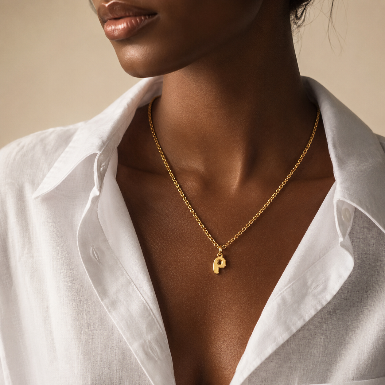 Signature Initial Pendant 18K Gold Filled Necklace