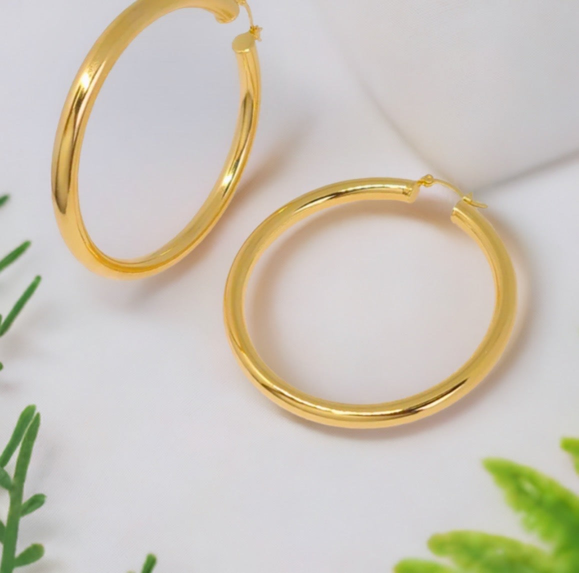 Rhea Hoop Earrings-18k Gold Plated