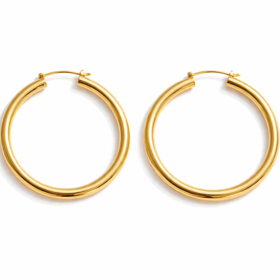 Rhea Gold Plated Hoop Earrings