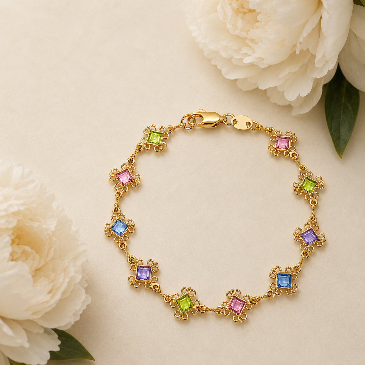 Pastel Dreams 18k Gold Filled Bracelet