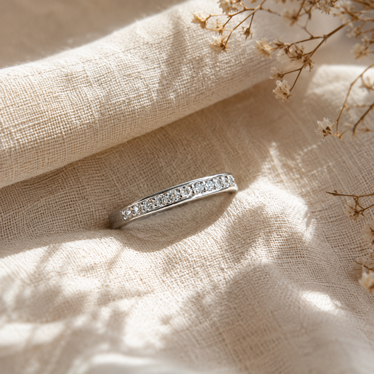Toni CZ Band Sterling Silver Ring