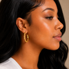 Ariel Rope Half Gold Plated Hoop Earrings