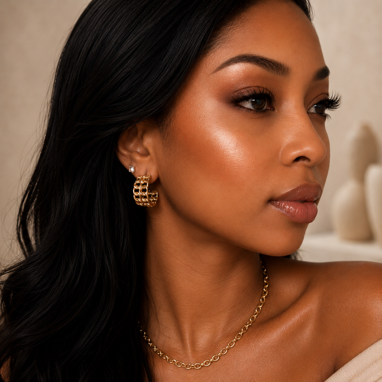 Tasia Half Hoop Gold Plated Earrings
