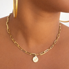 Zodiac 18k Gold Filled Paper Clip Pendant Necklace