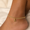 Initial Diamond Cut Curb Link Gold Filled Anklet