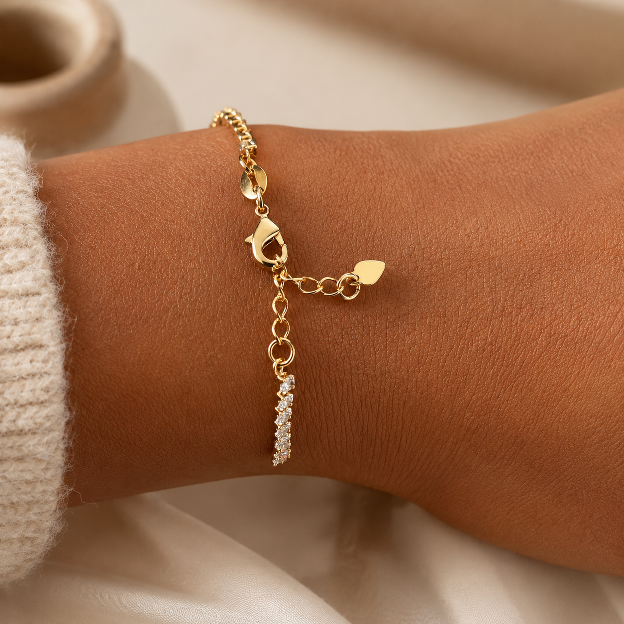 Diamond Dew Tennis 18k Gold Filled Bracelet