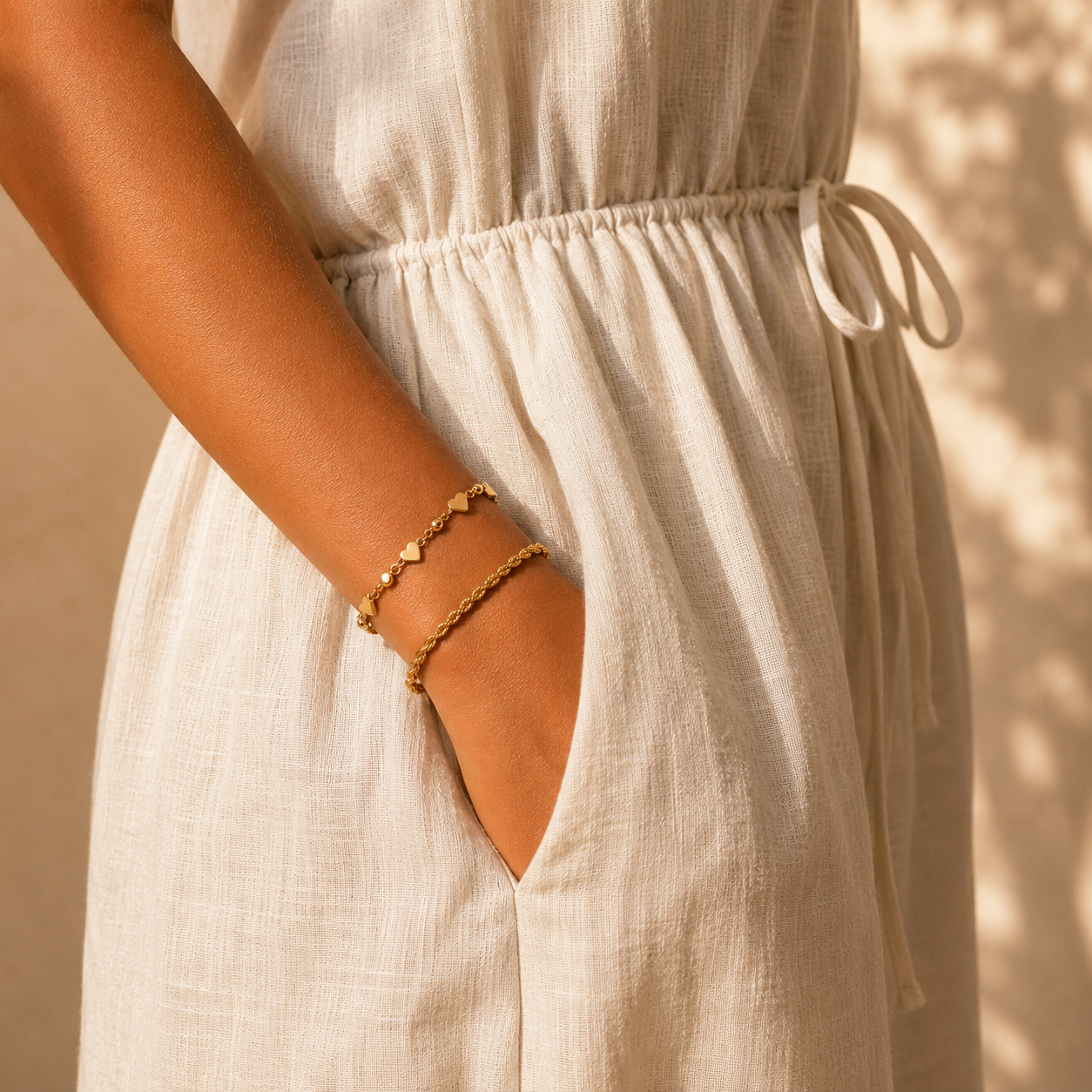 Forever Heart Link 18k Gold Filled  Bracelet
