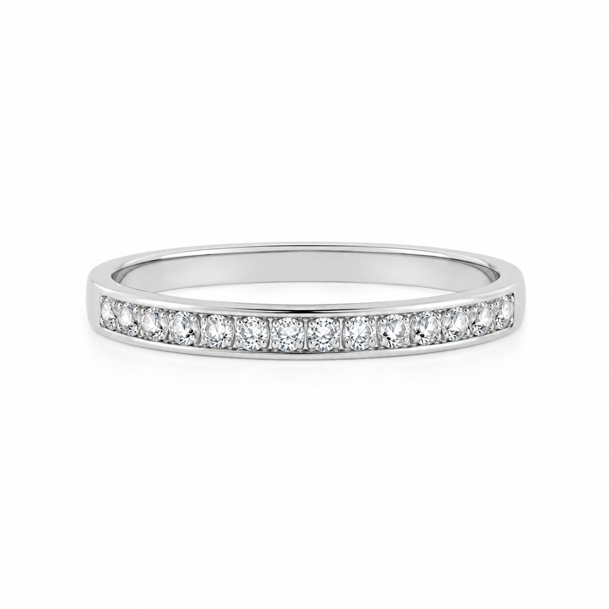 Toni CZ Band Sterling Silver Ring