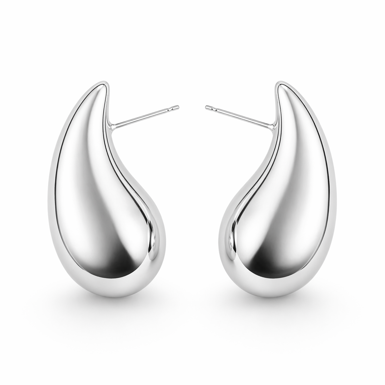 Torie Chunky Teardrop Silver Earrings