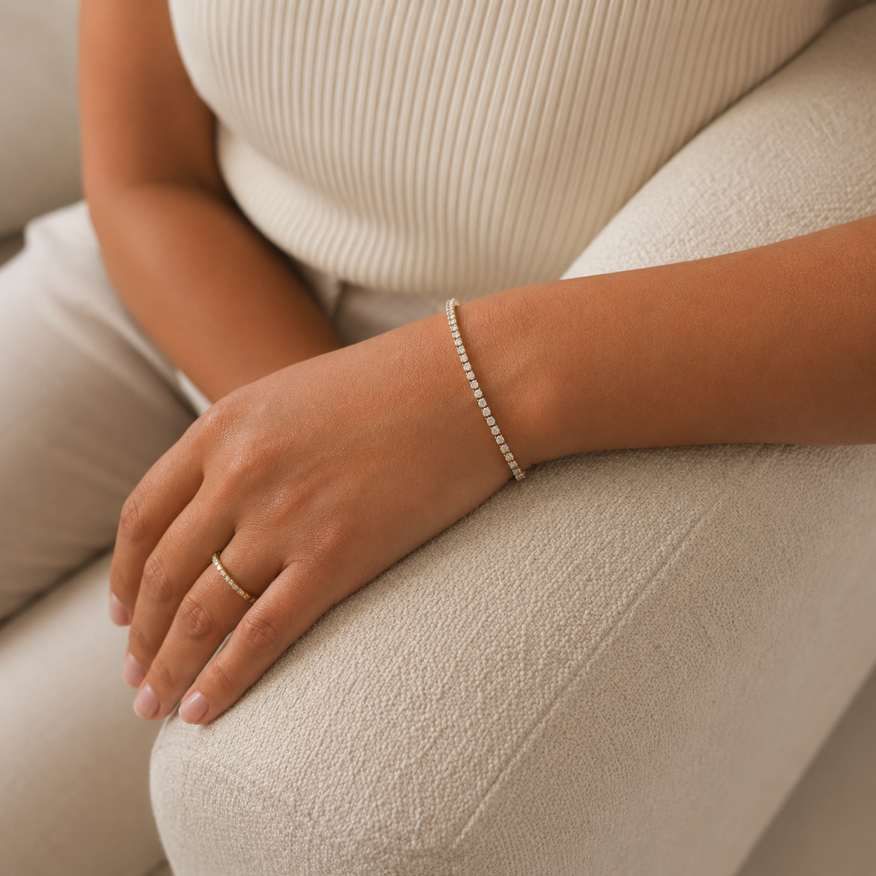 Diamond Dew Tennis 18k Gold Filled Bracelet