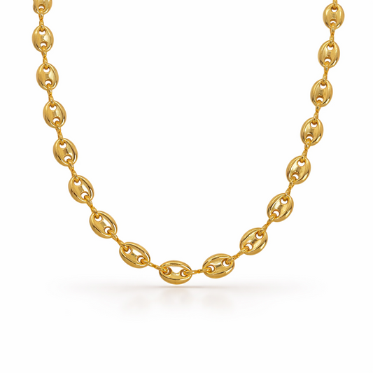 Hollow Puff 18k Gold Filled Mariner Link Chain