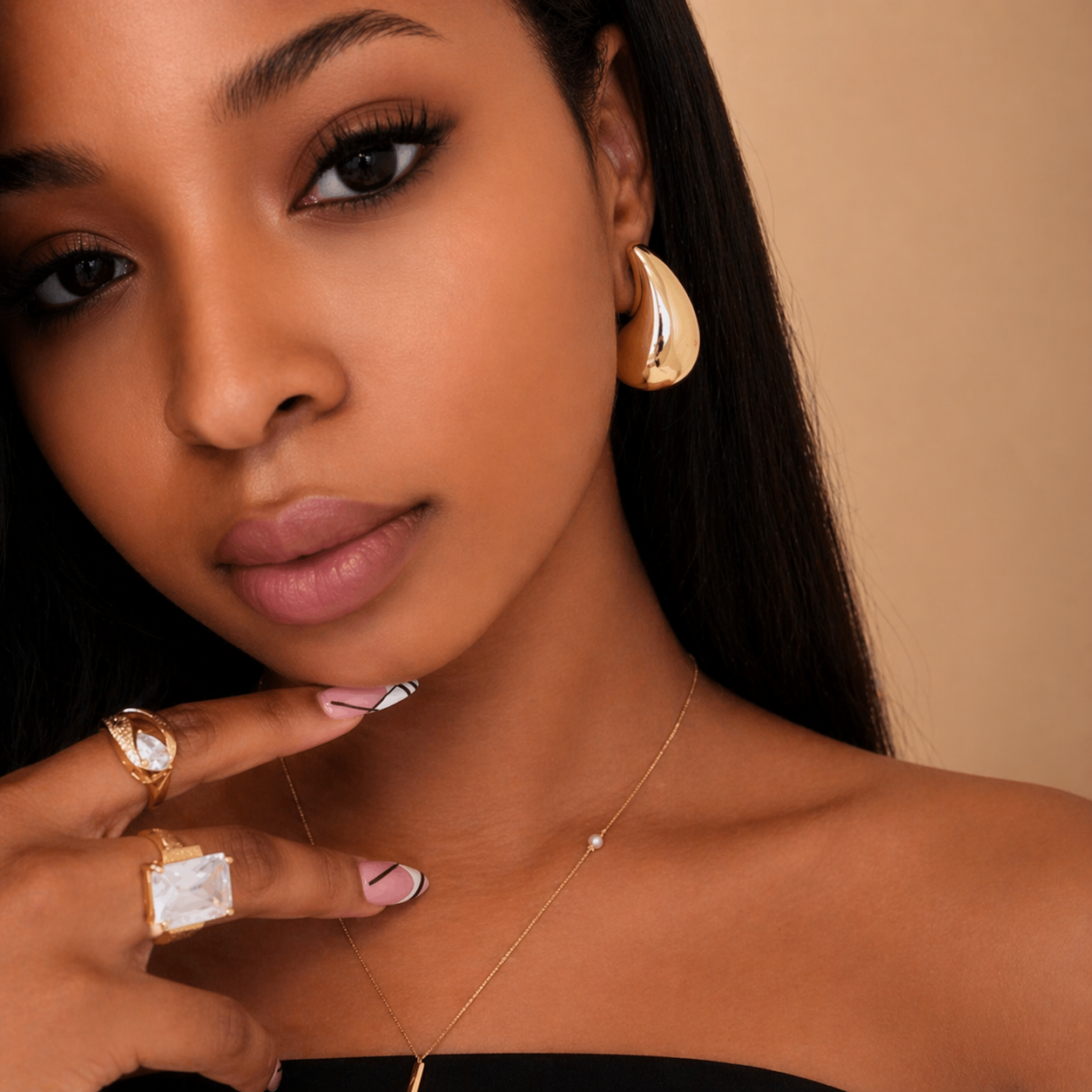Torie Chunky Gold Plated Teardrop Earrings