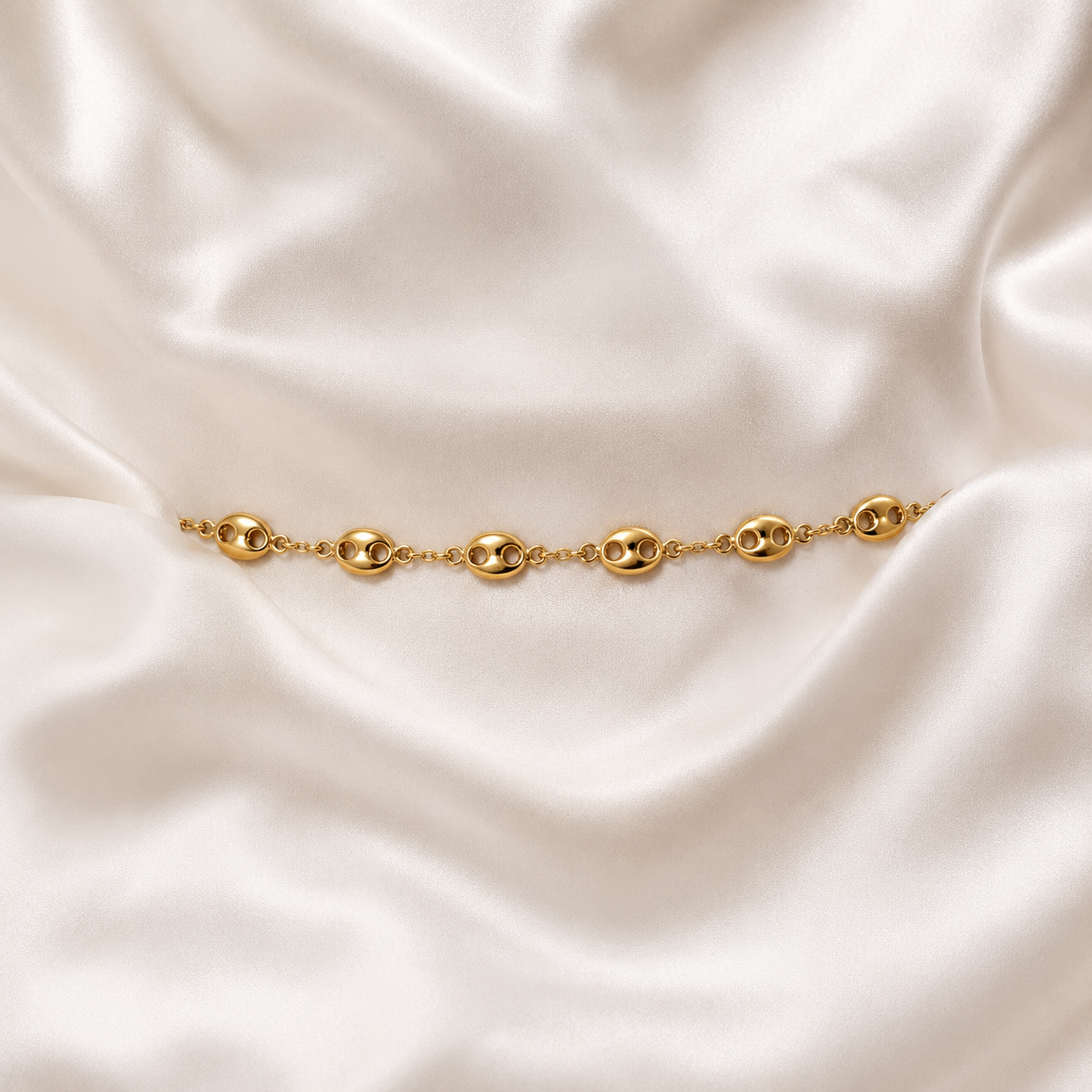 Hollow Puff Mariner Link Gold Filled Anklet 5mm