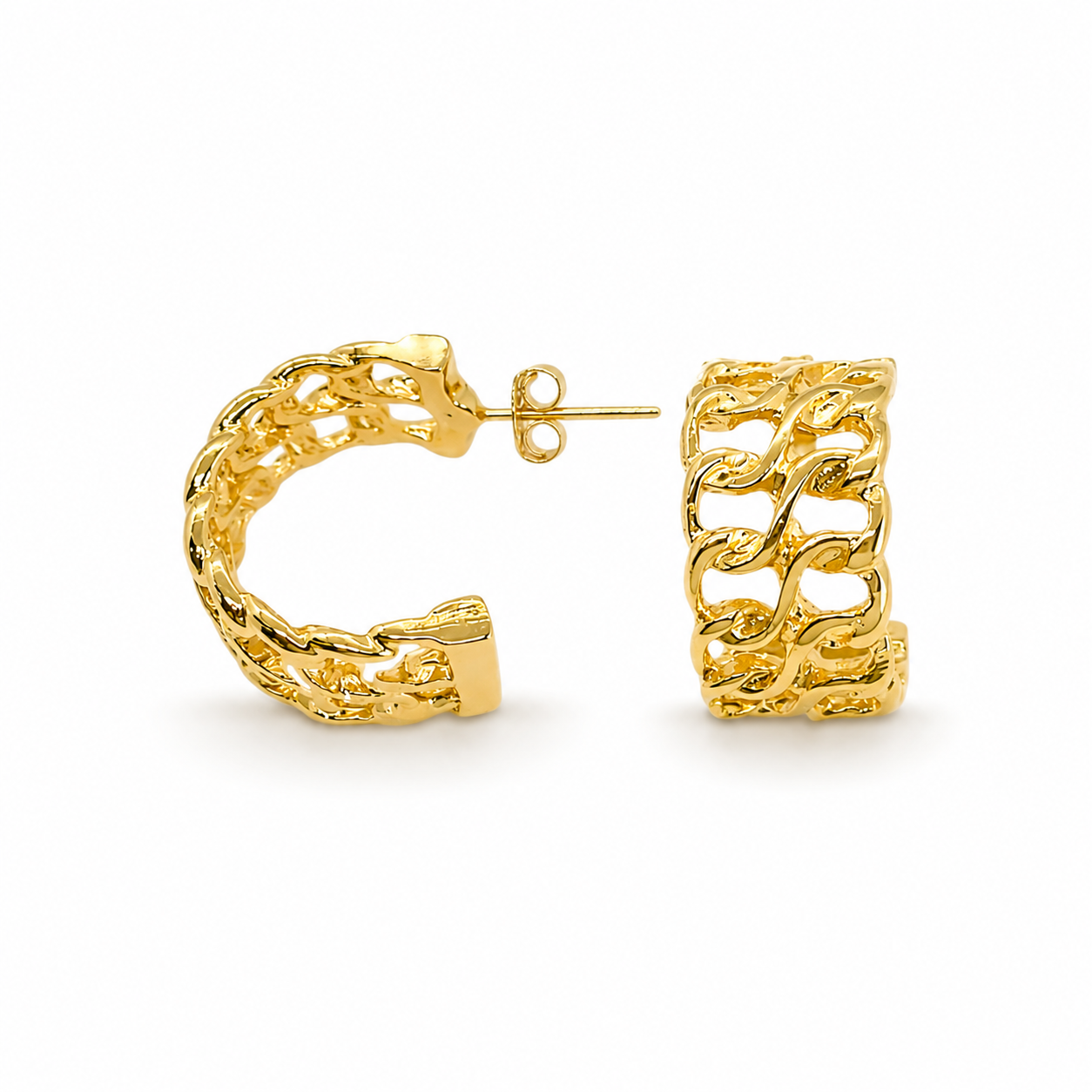 Tasia Half Hoop Gold Plated Earrings