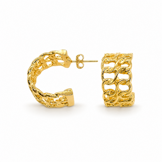 Tasia Half Hoop Gold Plated Earrings