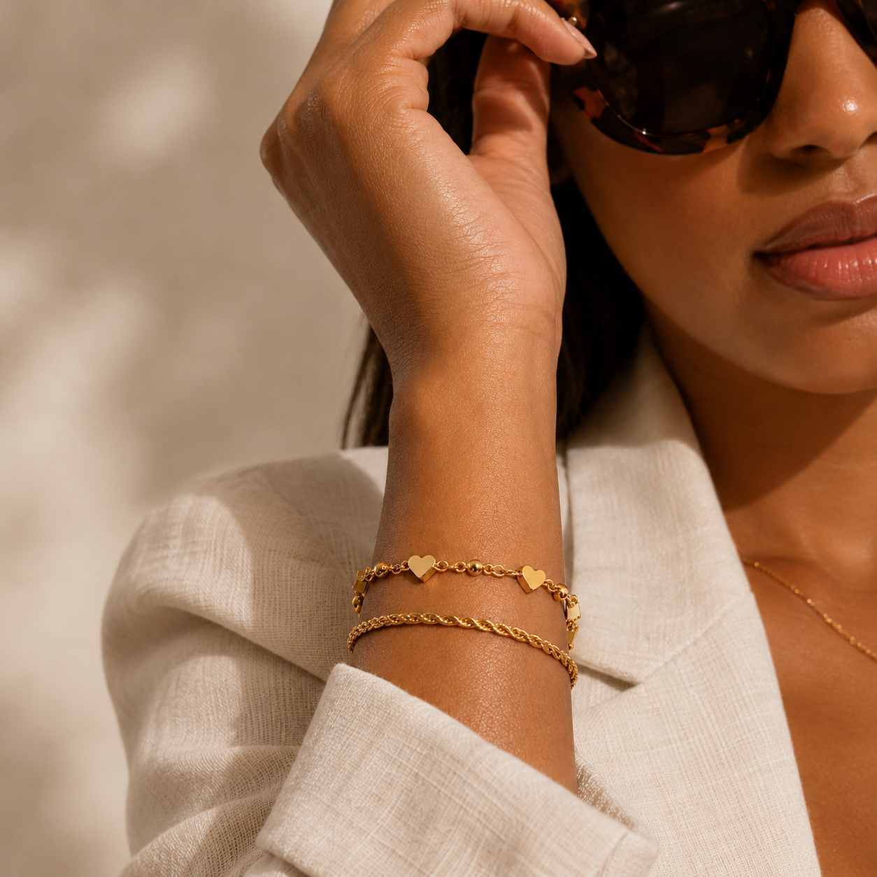 Forever Heart Link 18k Gold Filled  Bracelet