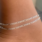Figaro Link Anklet-925 Sterling Silver-3mm