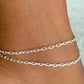 Paper Clip Link Anklet-925 Sterling Silver
