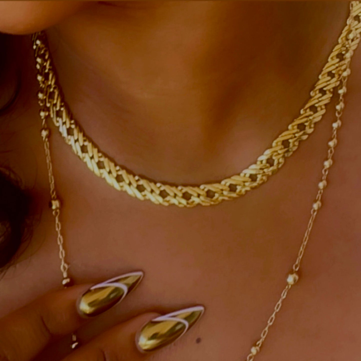 Aubrey 18k Gold Filled Double Cuban Link Chain 8mm