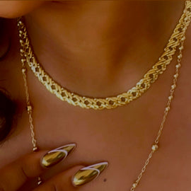 Aubrey 18k Gold Filled Double Cuban Link Chain 8mm