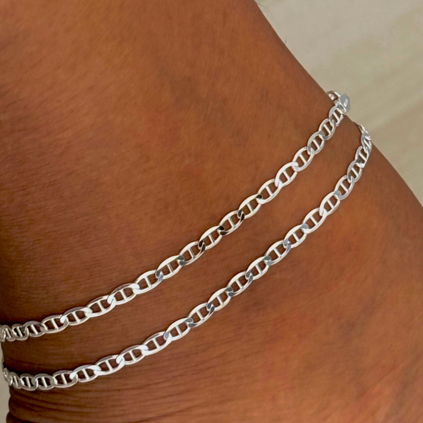 Mariner Link Anklet-925 Sterling Silver-3.5mm