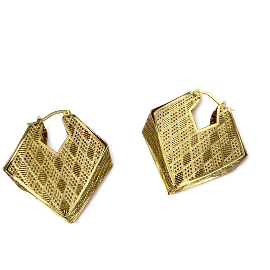 Aria Gold Plated Geometric Hoops